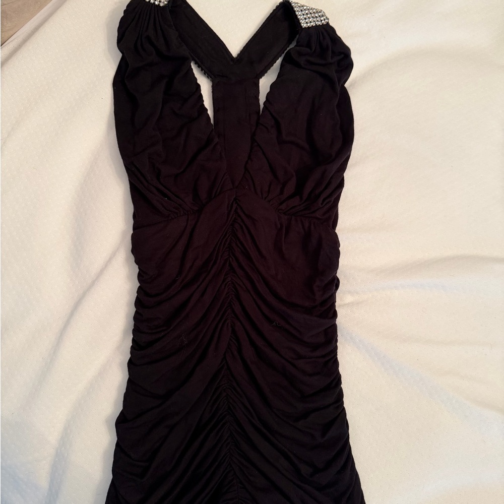 Elegant Black Ruched Blouse - Picture 6 of 8